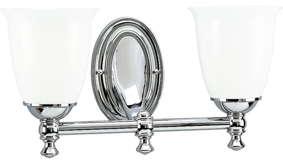 Progress Lighting 2-100W Medium Bath Bracket, Polished Chrome