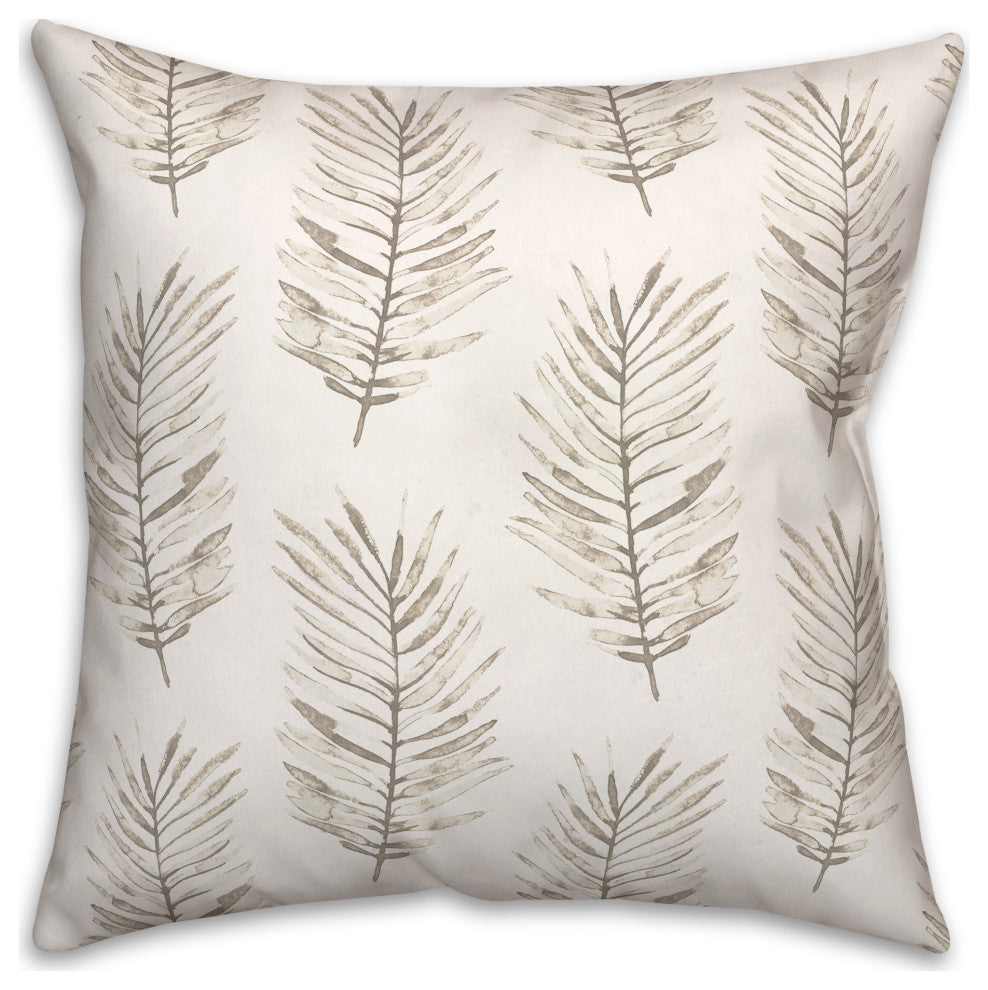 White Fern Pattern 18x18 Indoor/Outdoor Pillow