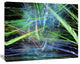 Green Blue Magical Fractal Pattern, Abstract Canvas Wall Art, 20x12