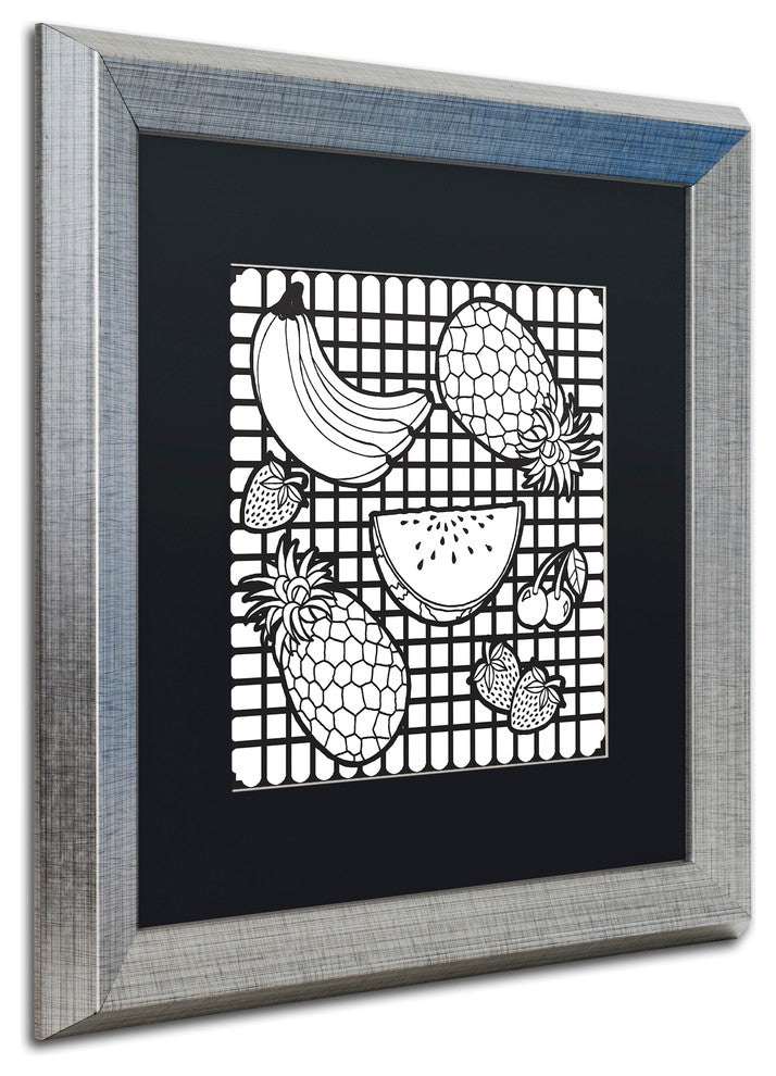 Hello Angel ''Fruit'' Art, Silver Frame, Black Mat, 16x16