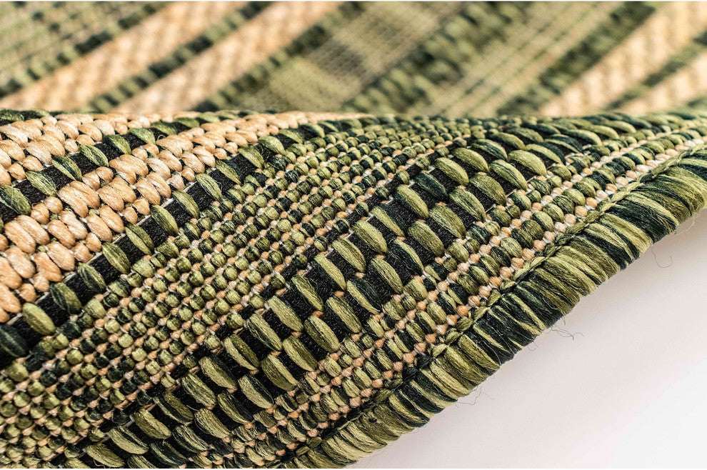 Carmel Multi Border Indoor/Outdoor Rug, Green, 7'10"x9'10"