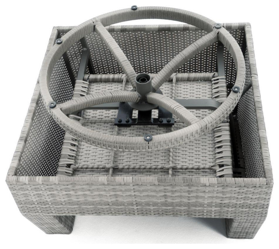 Cannes Deluxe 8 Piece Aluminum Outdoor Patio Sofa and Club Chair Set, Charcoal Gray