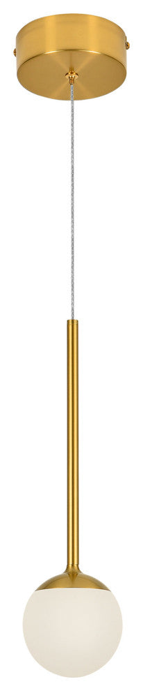 Capri 5" ETL Certified Integrated LED Height Adjustable Pendant, Antique Brass