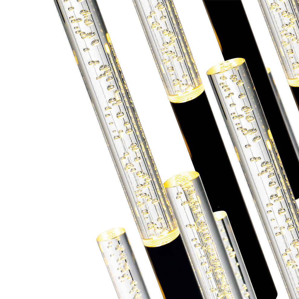 Integrated LED Black Chandelier