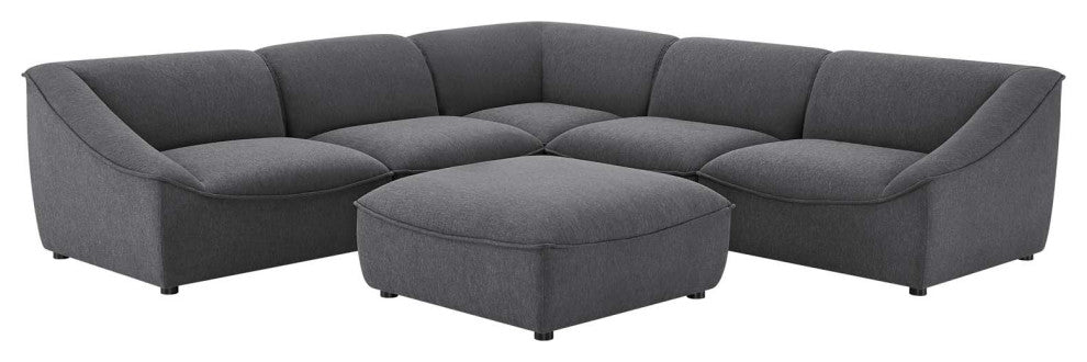 Sectional Sofa Set, Fabric, Dark Gray, Modern, Living Lounge Hospitality