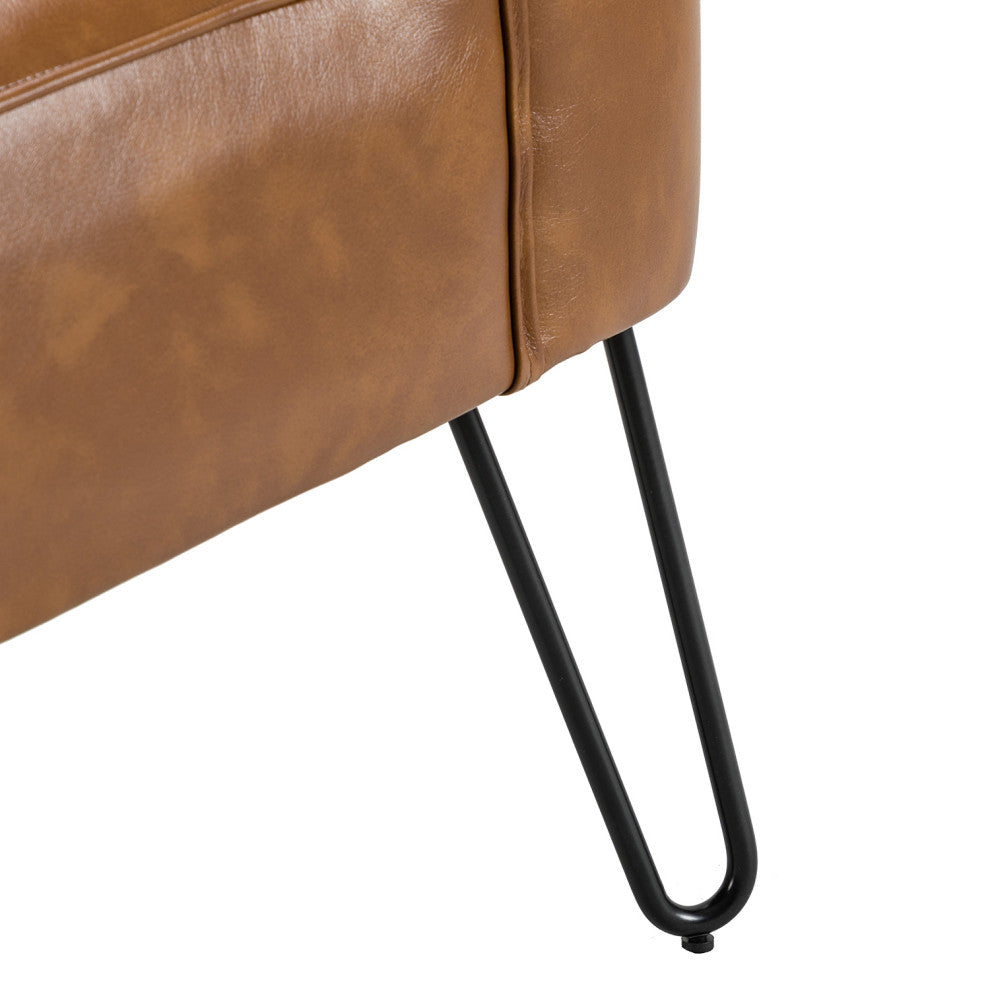 Upholstered Accent Side Chair With Tufted Back, Camel