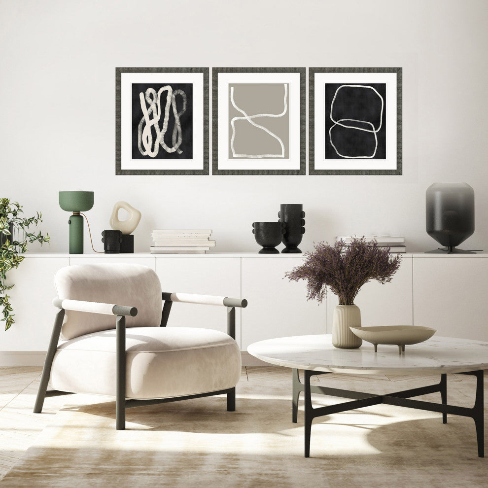 Naive Lines II Artwork, 3-Piece Set