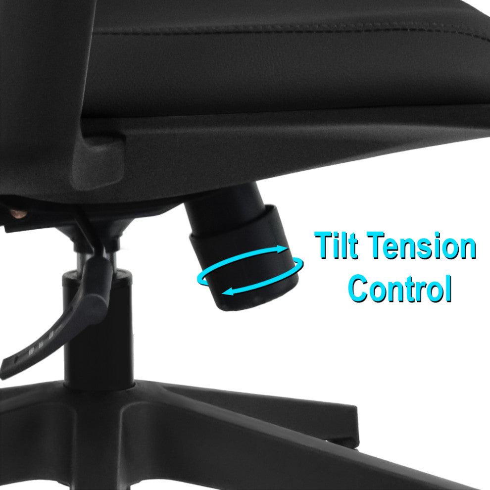 Ergonomic Office Desk Chair With Adjustable Lumbar High Mesh Back, Black