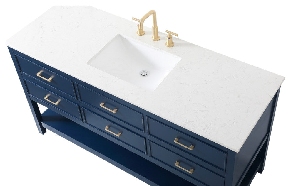 Home Living 60" Single Bathroom Vanity, Blue