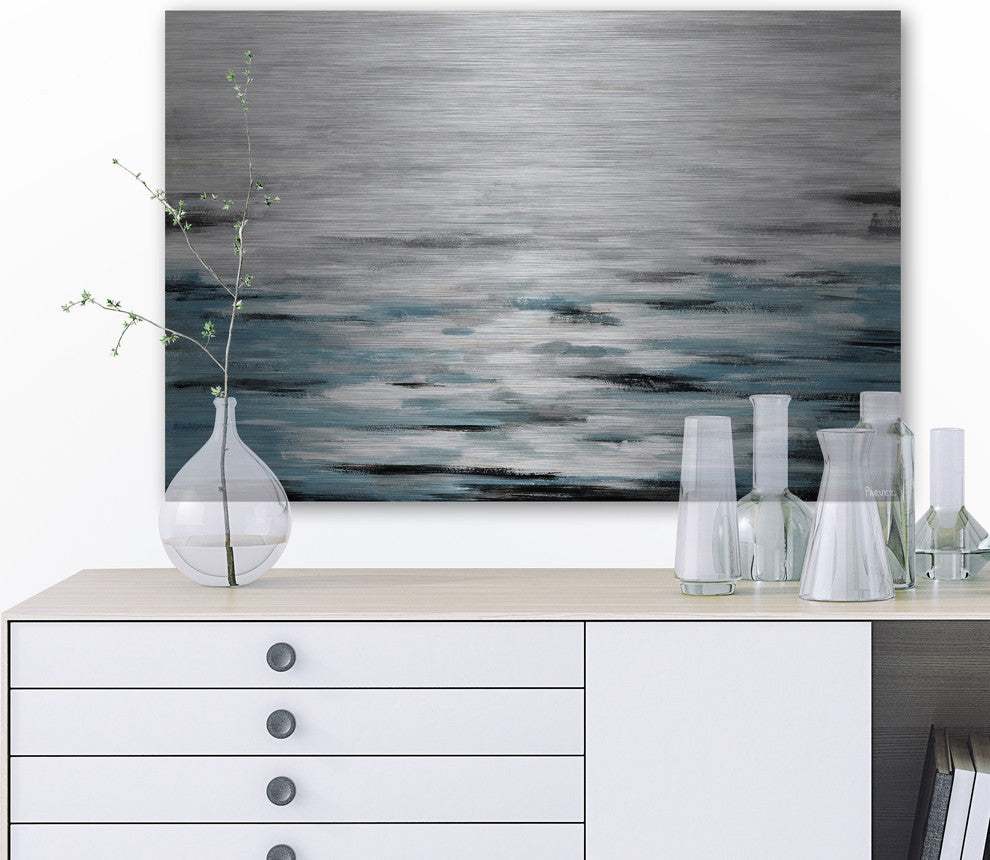 "Reflective Sea" Painting Print on Brushed Aluminum, 60"x40"