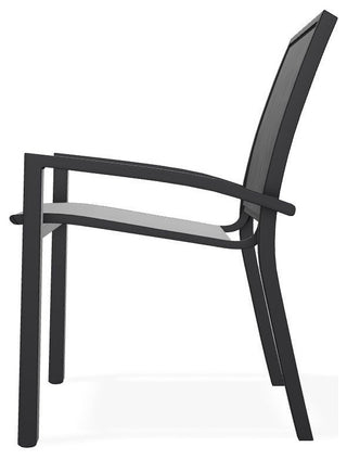 Kendall Sling Stackable Outdoor Dining Chair, Augustine Shadow/Black