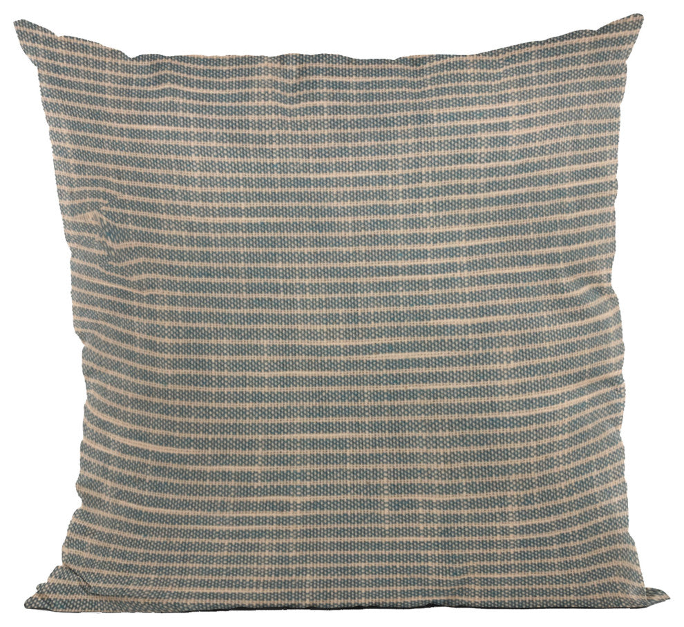 Plutus Blue Simple Stripe Luxury Throw Pillow, 20"x30"