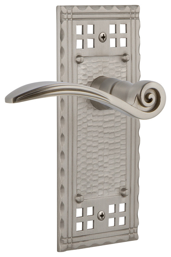 Craftsman Plate With Swan Lever, Satin Nickel, Privacy, Non-Handed