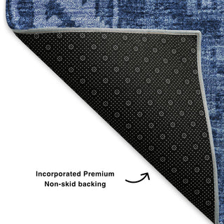 Premium Machine Washable Mayfield AMF635 Navy 2'3" x 7'6" Runner Rug