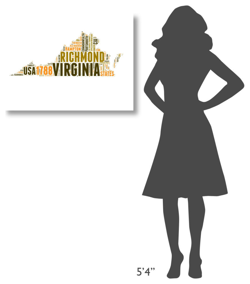 "Virginia Word Cloud Map" Fine Art Print