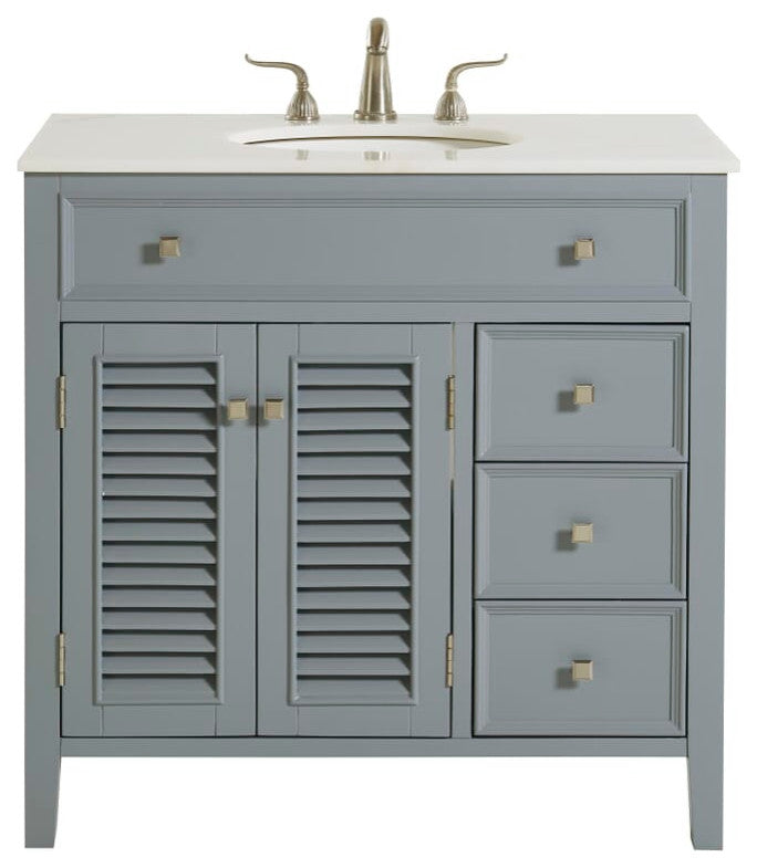 Elegant VF10436GR 36" Single Bathroom Vanity Set, Gray