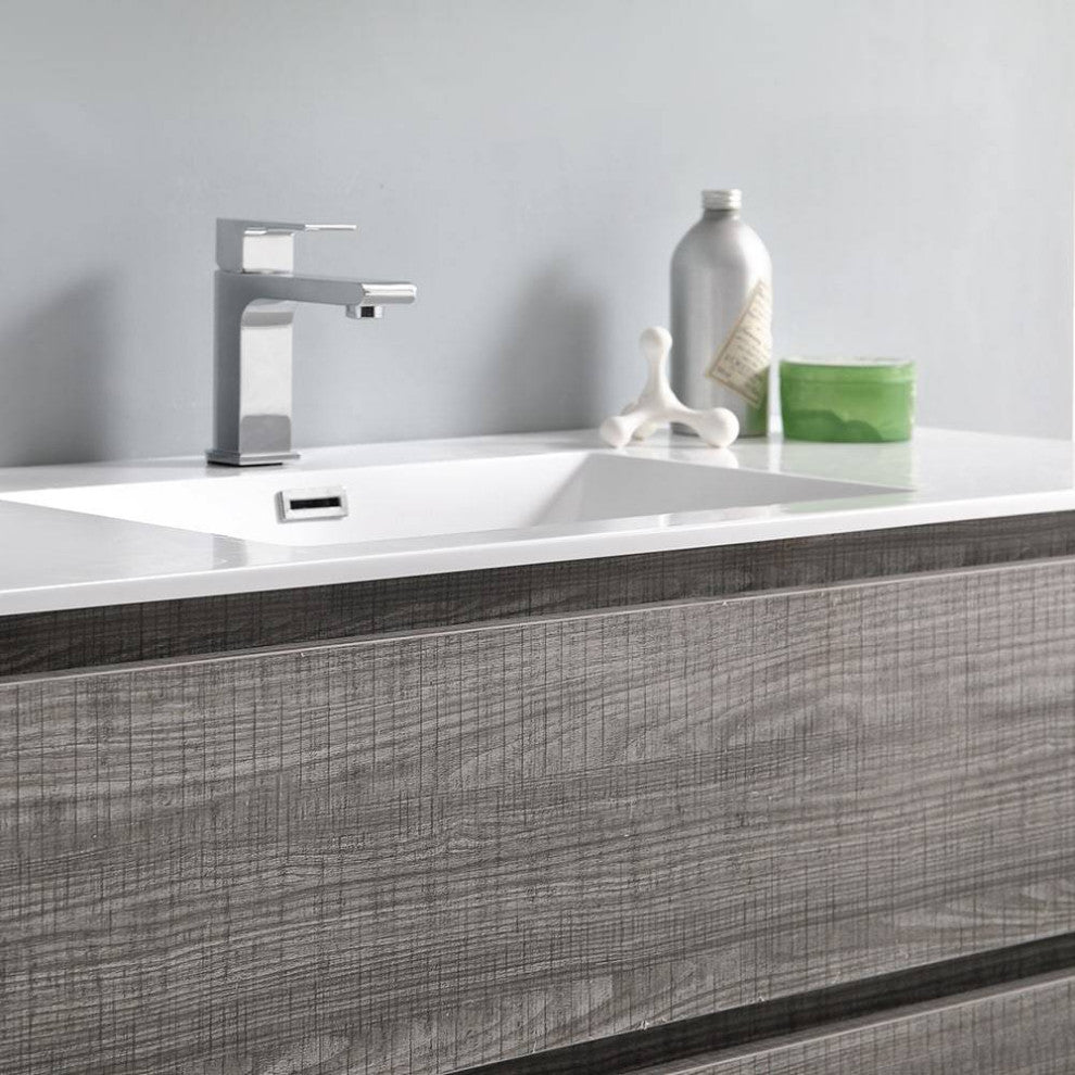 Fresca FCB9348HA-I Lazzaro 48" Glossy Ash Gray Freestanding Cabinet With Sink
