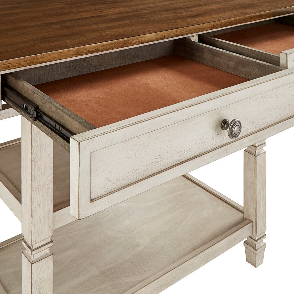 Harvey Two-Tone Kitchen Island Buffet, Antique White