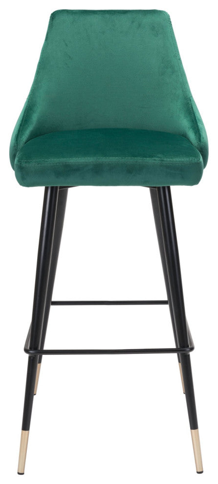 Bar Stool Chair Barstool, Steel Metal, Fabric, Green, Black, Gold, Cafe Bistro