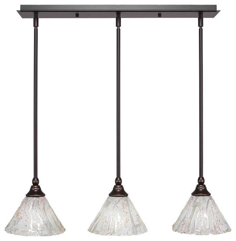 Stem 3-Light Pendalier with Hang Straight Swivel, Dark Granite/Italian Ice