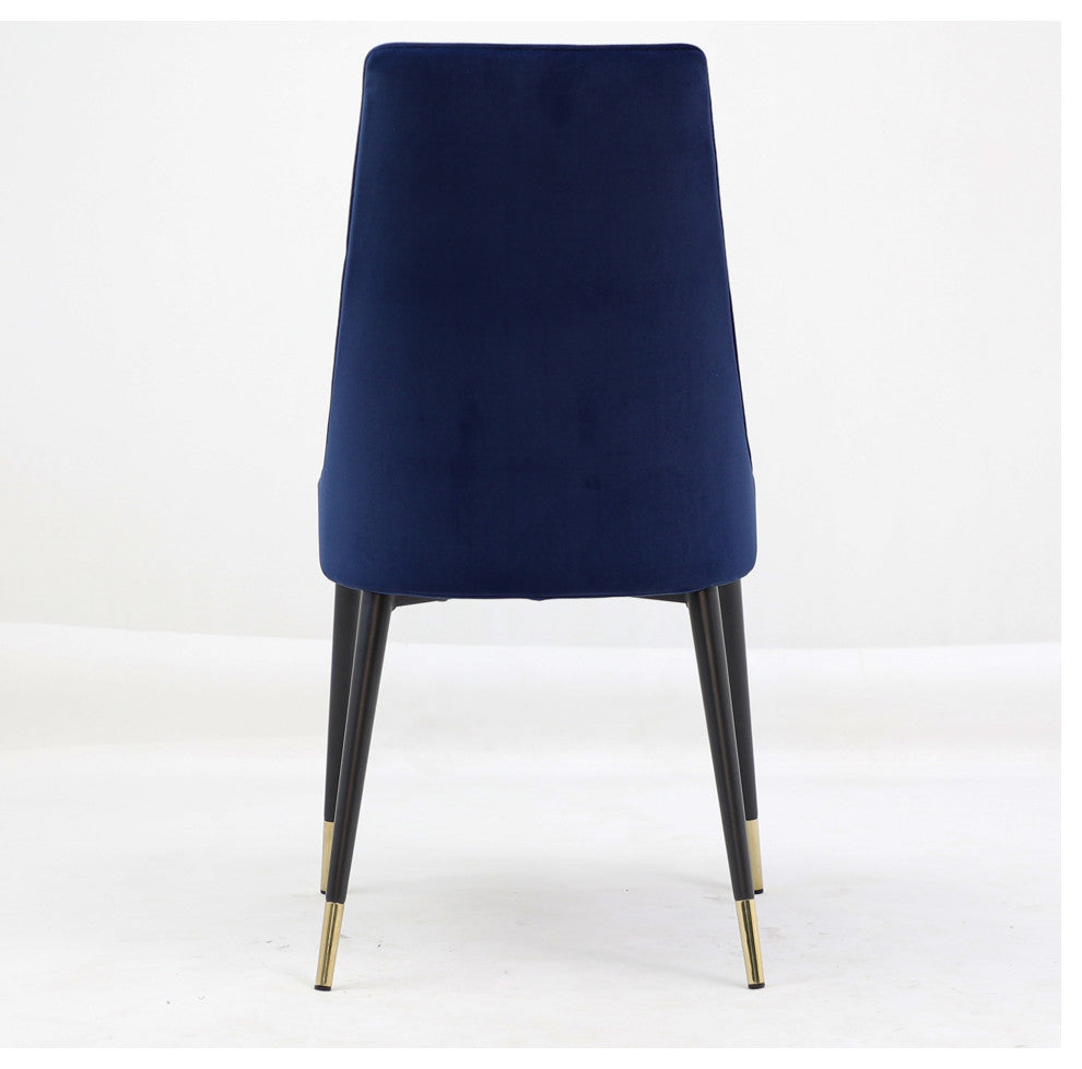 Elite Living Chelsea, Set of 2, Velvet Upholstered Dining Chair, Velvet Blue