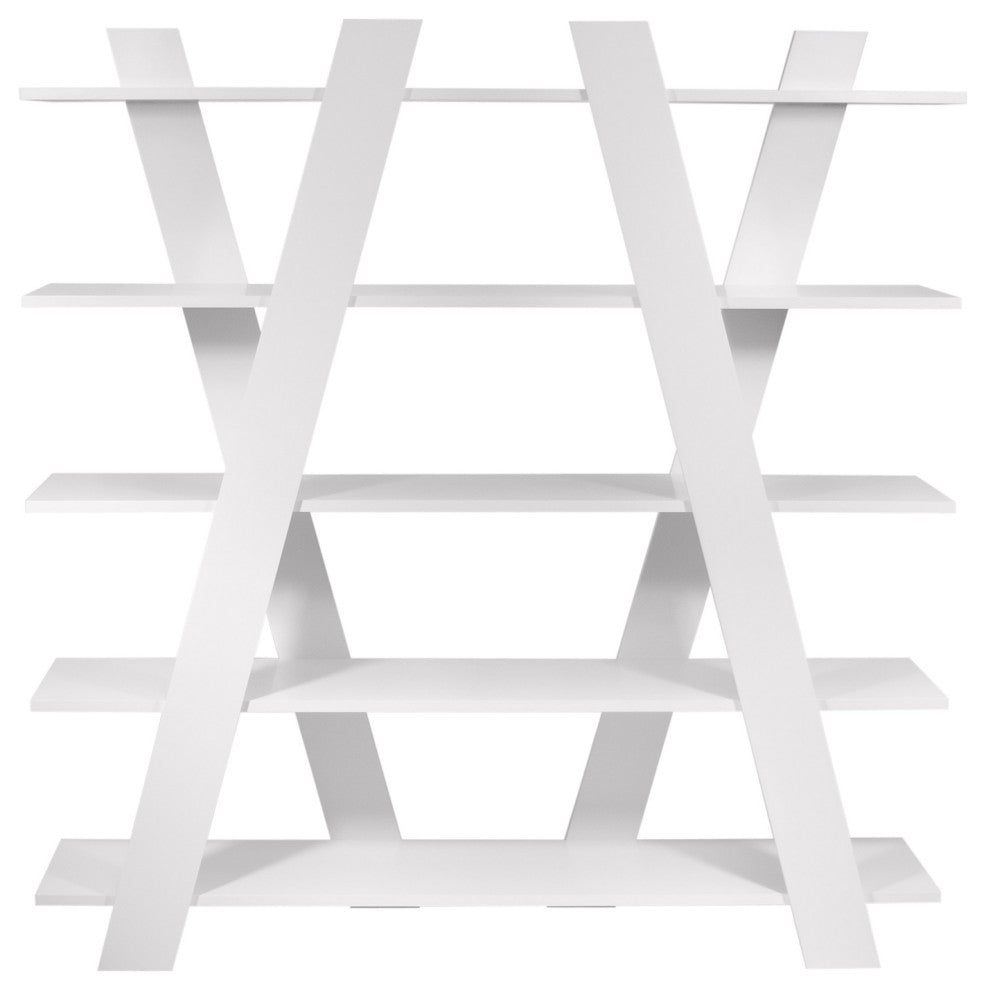 Wind Contemporary Unique Shelving And Display, Pure White