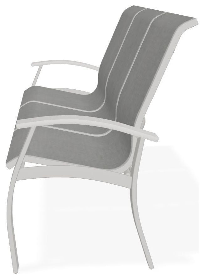Belle Isle Sling 3-Seat Outdoor Sofa, Alloy/Snow