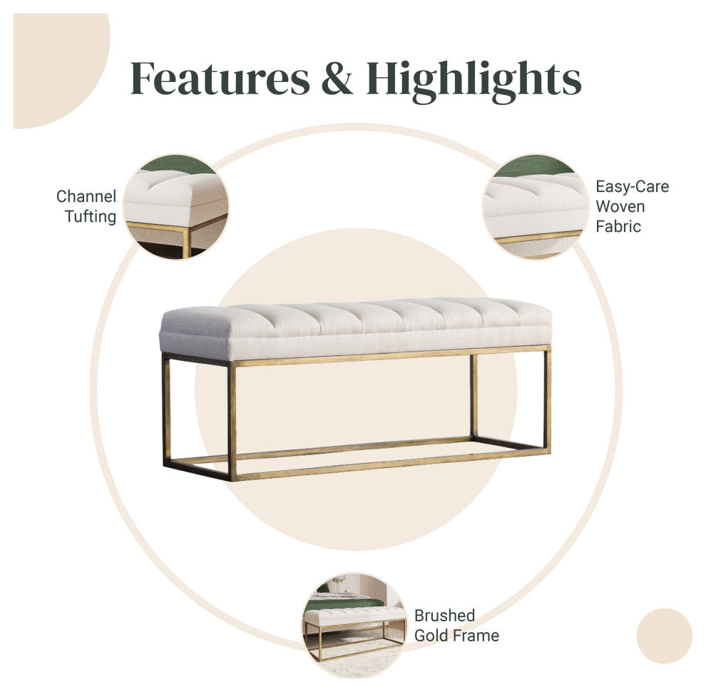 Darius Bench, Shortbread, Fabric