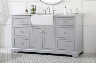 Elegant Decor Franklin 60" Aluminum MDF Single Bathroom Vanity in Gray