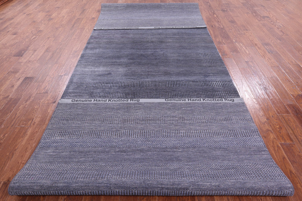 6' 1" X 18' 3" Hand-Knotted Savannah Grass Wool and Silk Rug Q11985