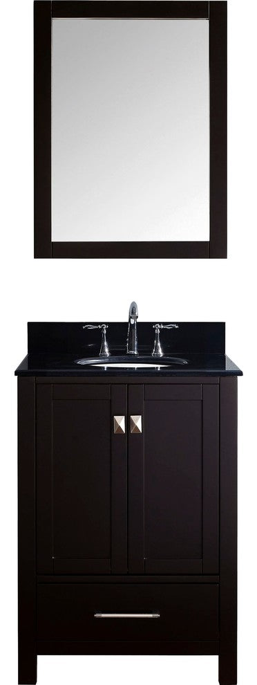 Caroline Avenue 24" Single Bathroom Vanity Set Espresso, Granite Top
