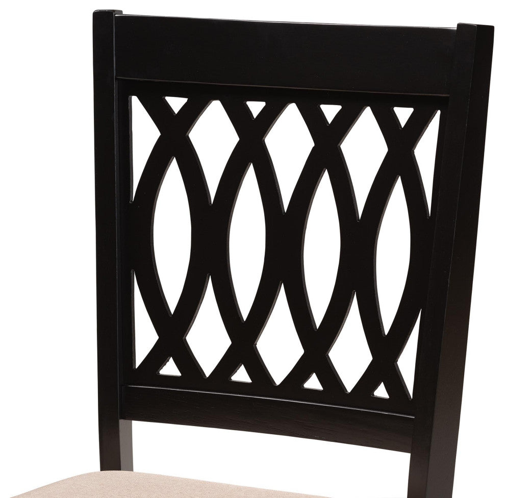 Denia Dining Collection, Beige/Espresso Brown, 7-Piece Dining Set