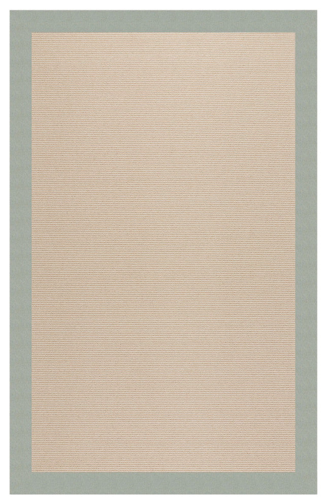 Zoe-Beach Sisal Machine Tufted Rectangle Rug, Marine Blue, 8'x8'