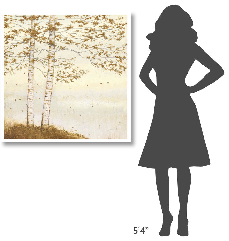 "Golden Birch I Off White" Digital Paper Print by James Wiens, 38"x38"
