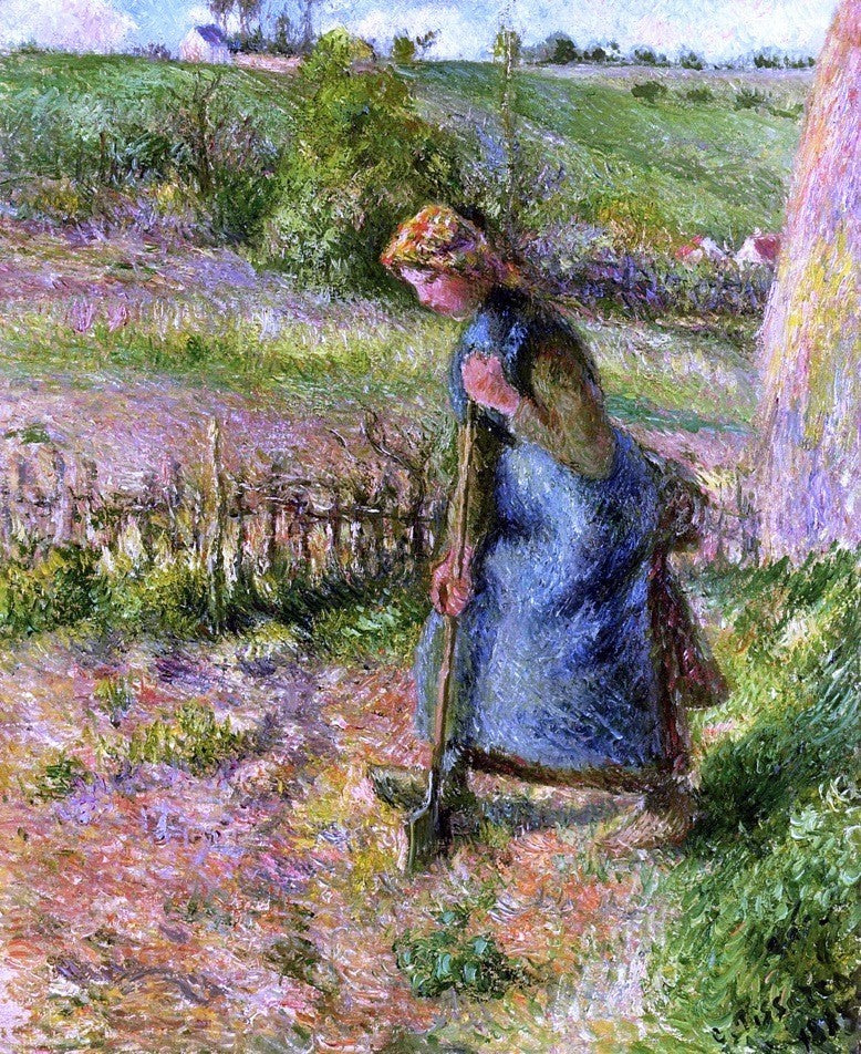 Camille Pissarro Woman Digging, 20"x25" Wall Decal Print