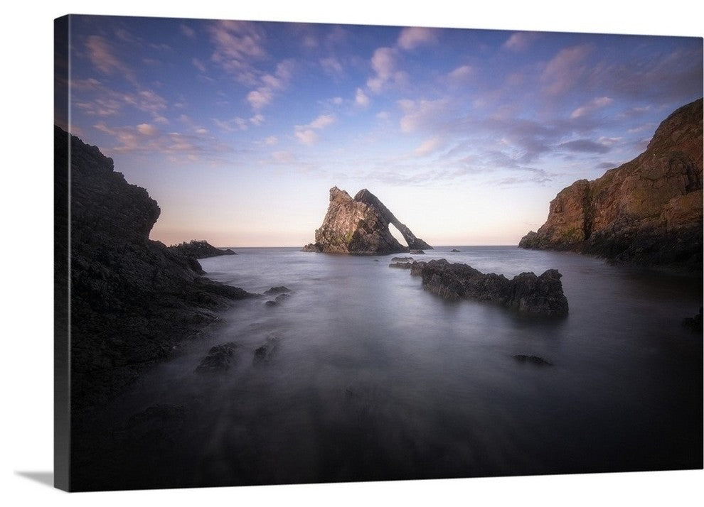 "Bow fiddle rock in scotland sea" Wrapped Canvas Art Print, 48"x32"x1.5"
