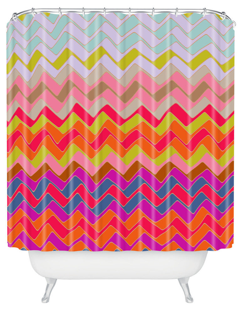 Deny Designs Sharon Turner Geo Chevron Shower Curtain