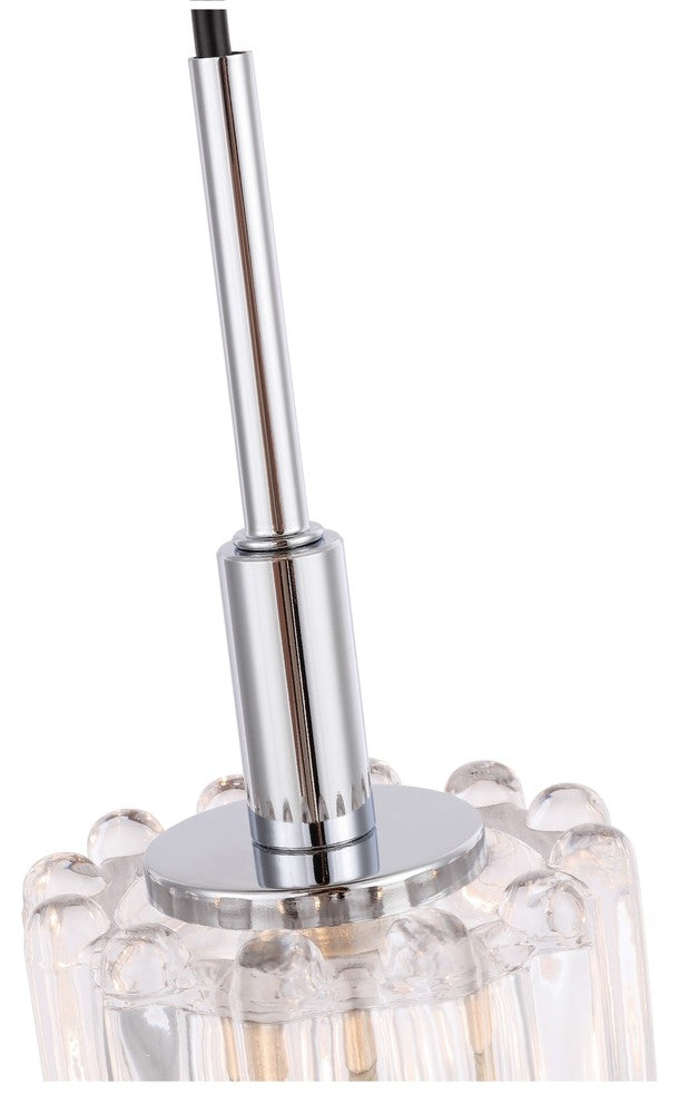 Candice 3-Light Cluster Pendant, Swizzle Stick, Chrome, Halogen G9