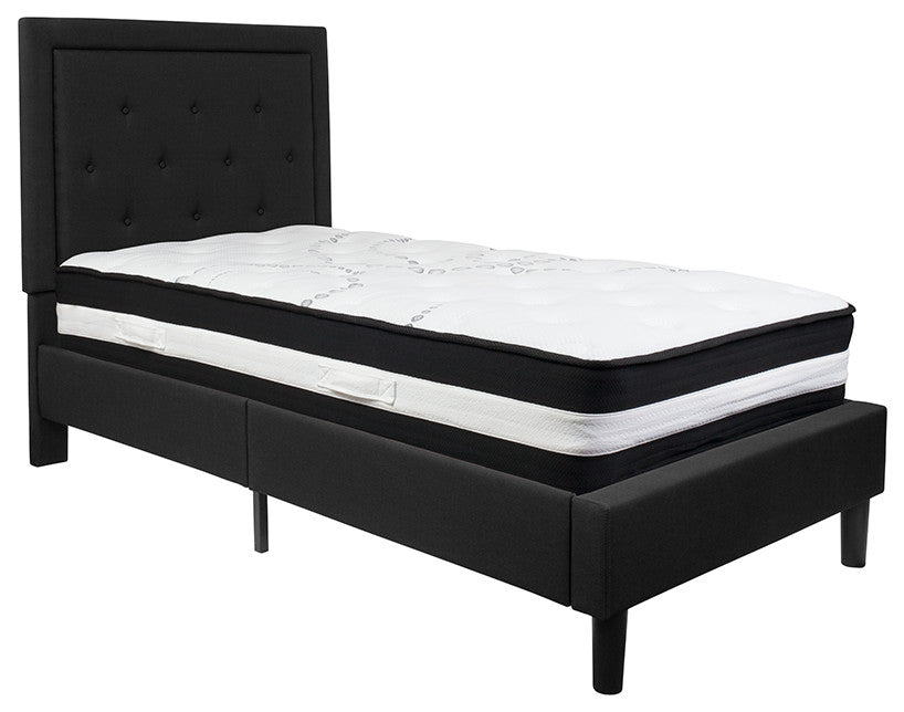 Twin Platform Bed Set-Black