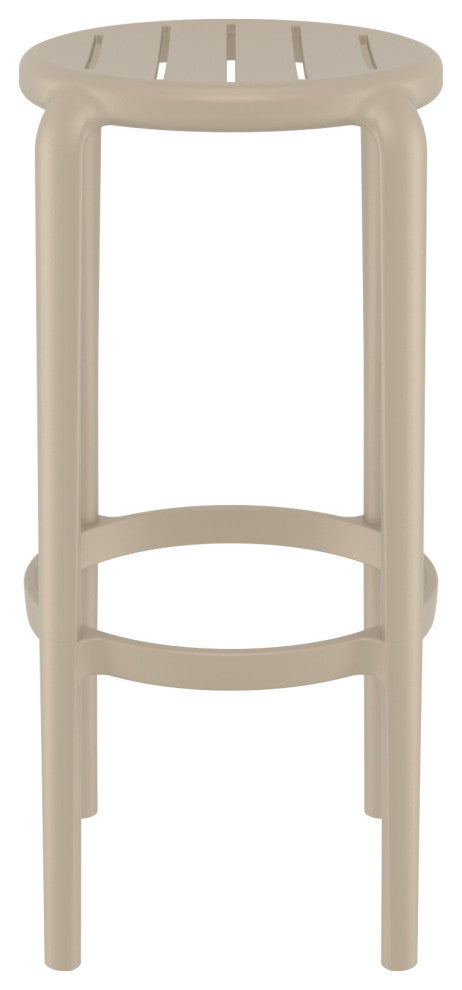 Tom Resin Bar Stool, Set of 2, Black, Taupe