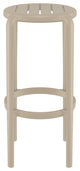Tom Resin Bar Stool, Set of 2, Black, Taupe