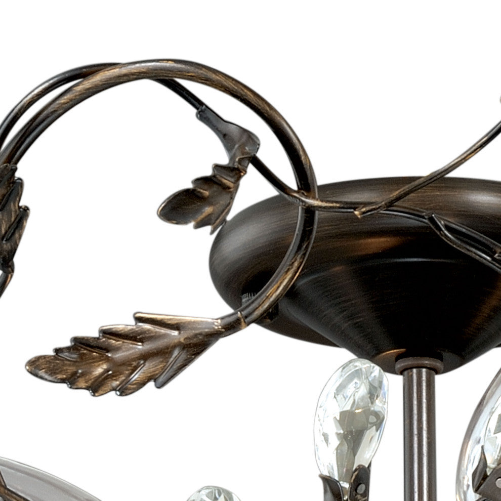 Jardin 19" Semi Flush Ceiling Light Architectural Bronze and Gold Accents