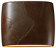 Ambiance ADA Outdoor Ceramic Wide Oval Wall Sconce, Tierra Red Slate, LED