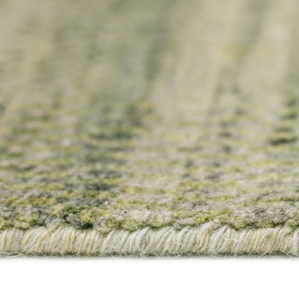 Rufina Handmade Wool Blend Area Rug, Green, 2'x3'