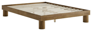 Runa Wood King Platform Bed, French Oak