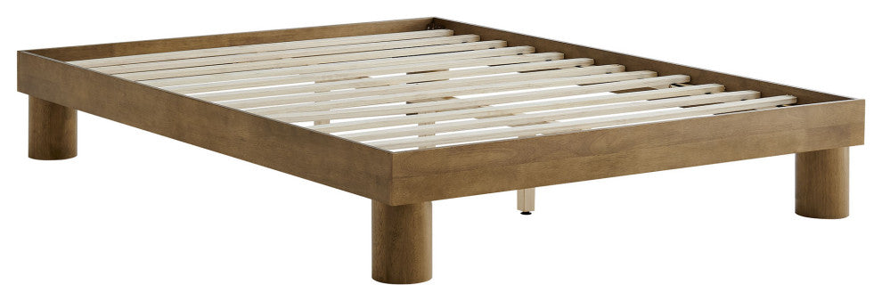 Runa Wood King Platform Bed, French Oak