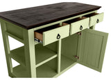 60" Wide Rustic Kitchen island, Summer Sage