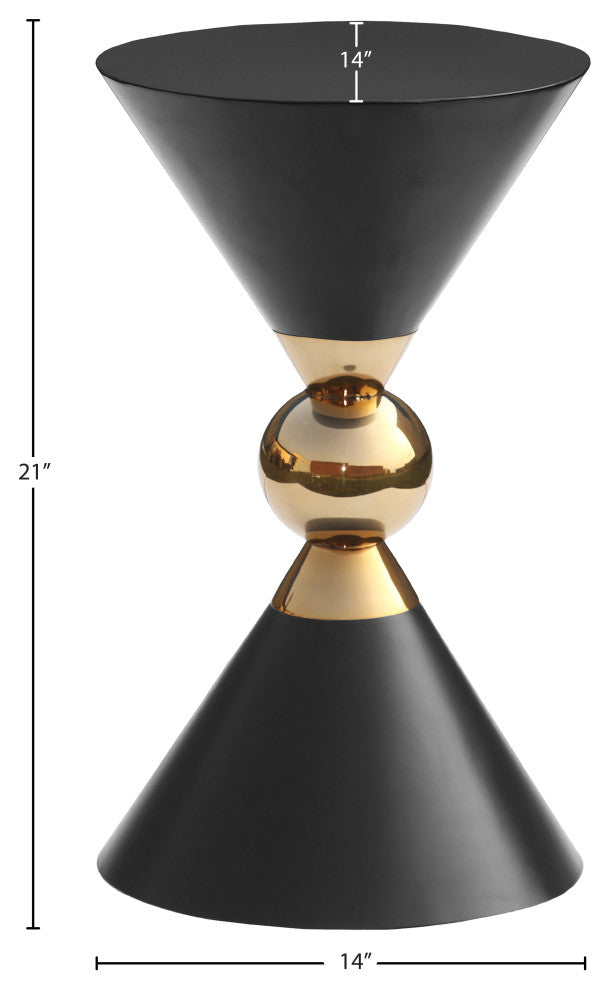 Malia Iron End Table, Black/Gold