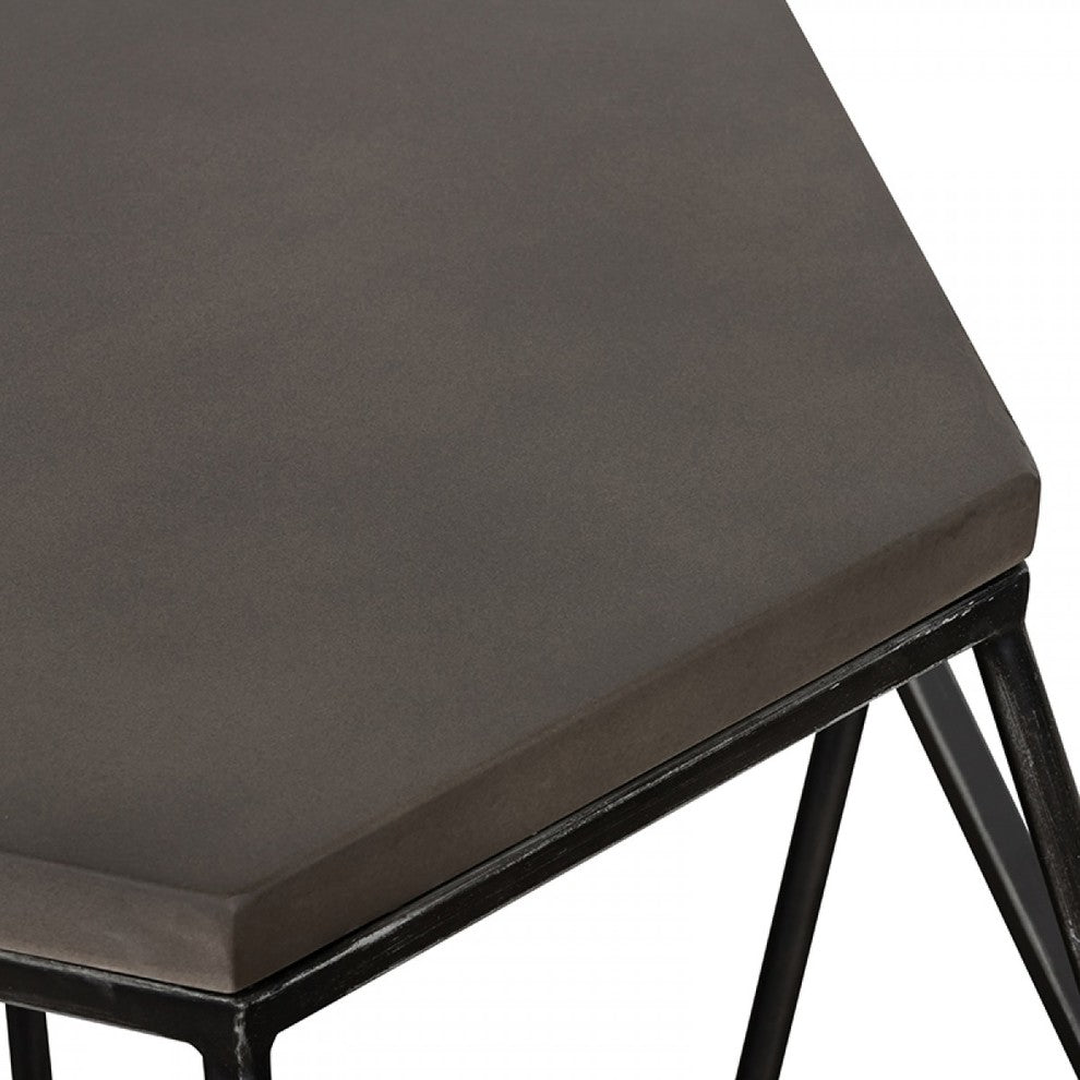 Modrest Tartan Modern Concrete and Metal End Table
