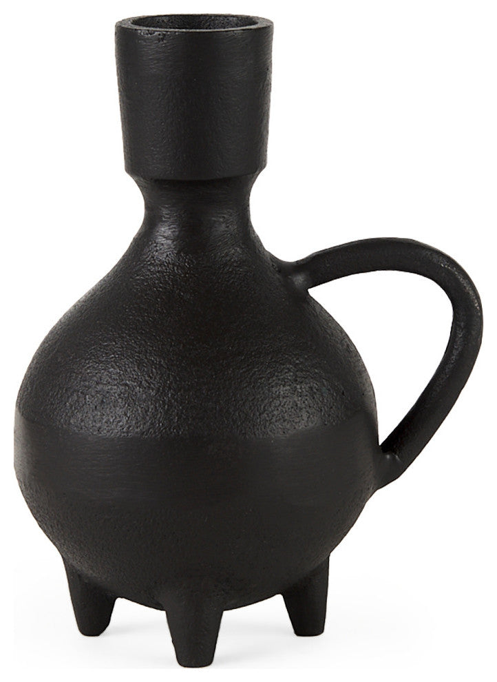 Cyrus 5.1Lx3.9Wx7.5H Black Spherical Vase With Flute Decorative Object
